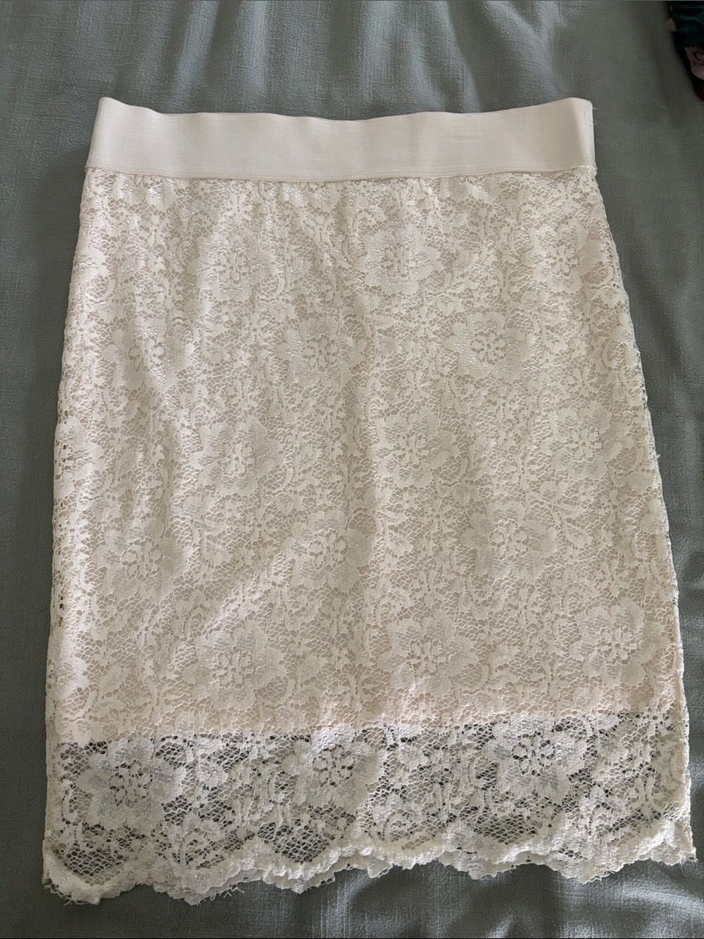Maurices Ivory Lace Pencil Skirt